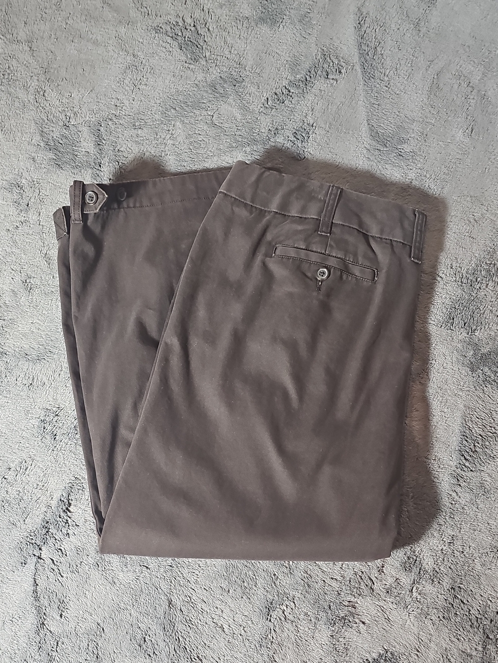 Lands’ End Brown Cotton Capri Pants Adjustable Waist Hem Size 14